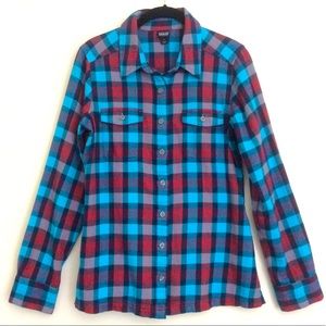 EUC Patagonia Fjord Midweight 100% Organic Cotton Flannel Shirt Sz 4 Gorpcore